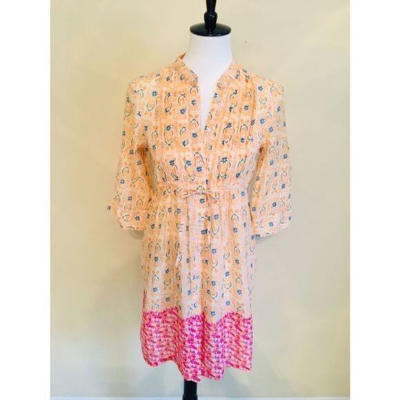 Zara Floral Drawstring Boho Dress Size XS - Picture 2 of 7